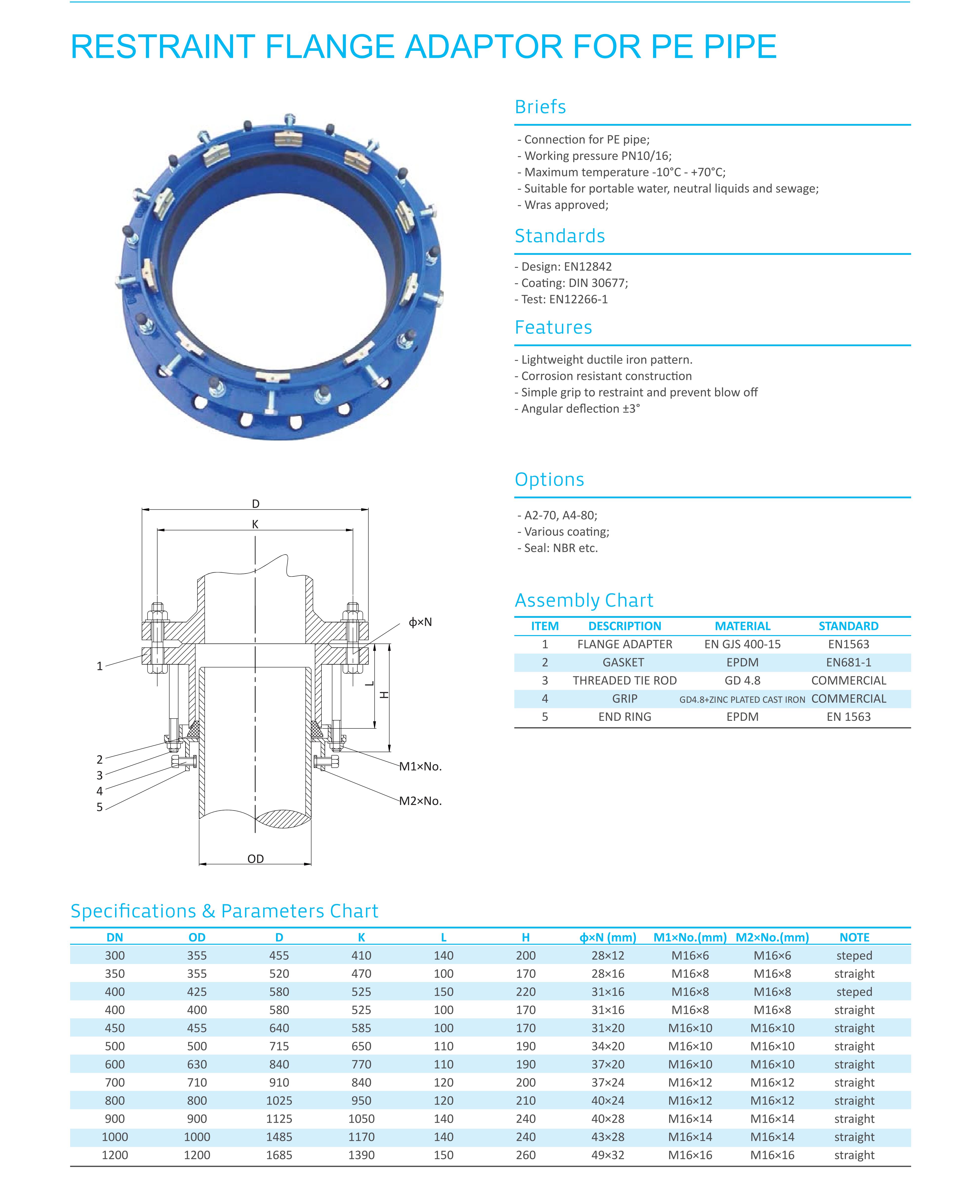 RESTRAINT FLANGE ADAPTOR FOR PE PIPE-2