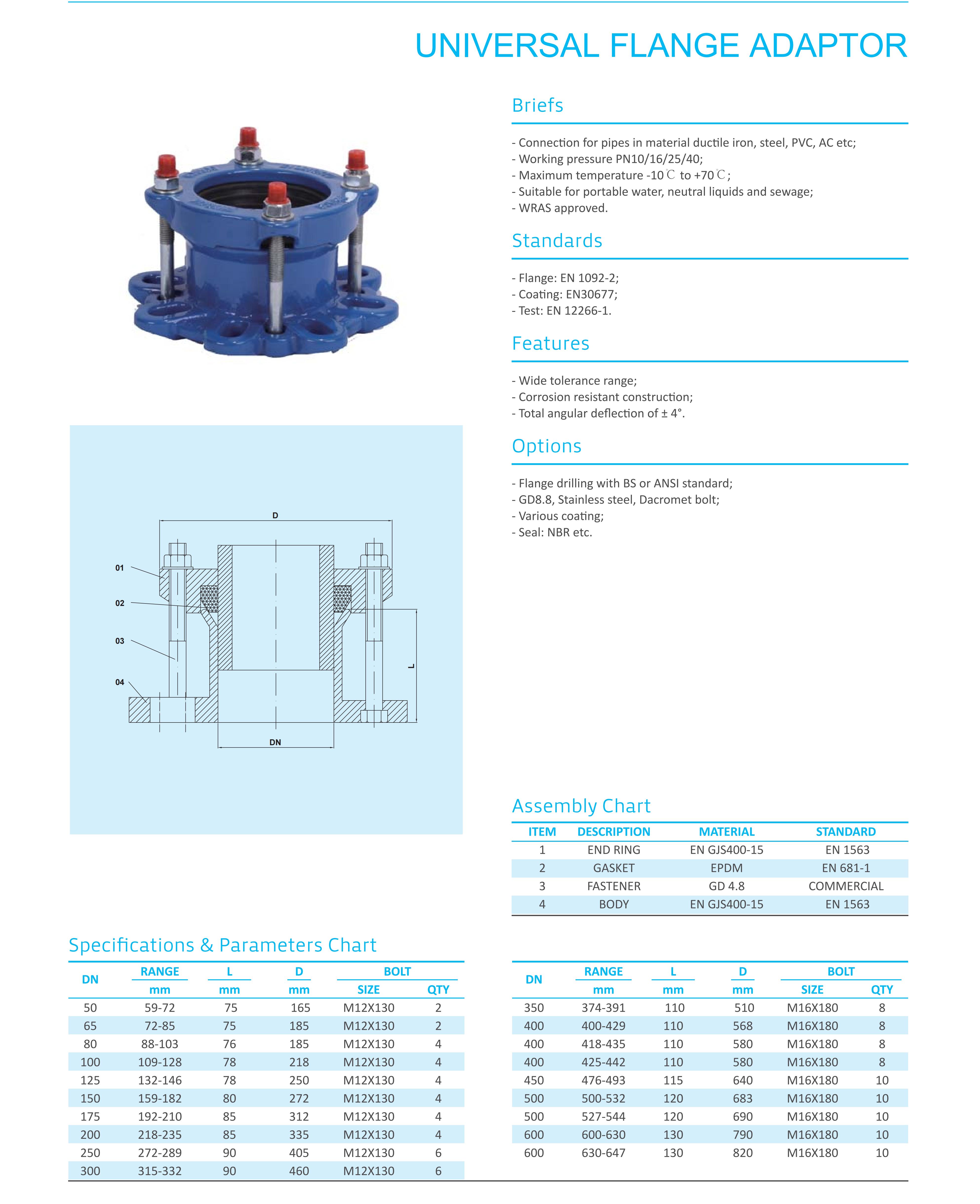 UNIVERSAL FLANGE ADAPTOR